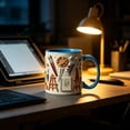 thumbnail image 5 of Ceramic Coffee Mug 350ml with Ergonomic Handle, Microwave and Dishwasher Safe, Daily Use Beverage Cup with Tool Pattern Design for Coffee or Tea, 5 of 5