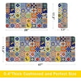 thumbnail image 2 of Boho Kitchen Rugs Set 2 Pieces Memory Foam Colorful Ceramic Comfort Tile Floor Mat Anti Fatigue Non-Skid PVC Runner Rug Water & Oil Proof Carpet for Kitchen Laundry Sink,17.3x28+17.3x47 Inch, 2 of 6