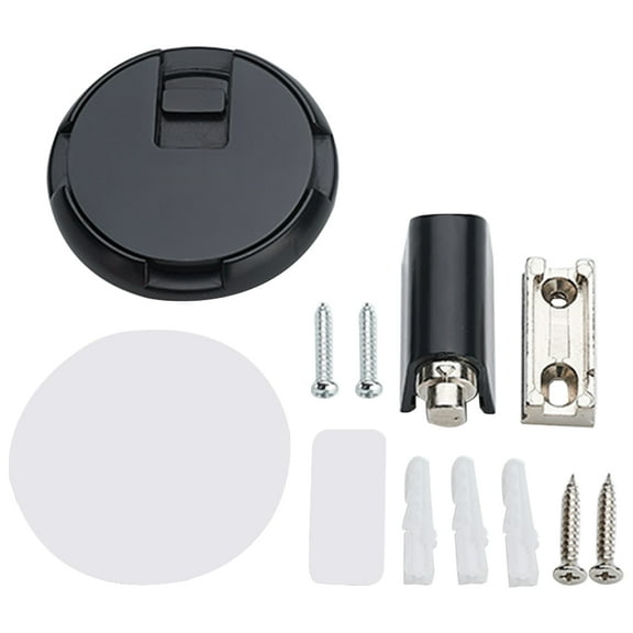 HOOWIFFY Adjustable Invisible Door Stop Black Zinc Alloy Home Door Holder Stopper