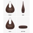 thumbnail image 5 of Lee Hobo Bags for Women Large Capacity Slouchy Everyday Shoulder Purse, Coffee, 5 of 8