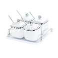 thumbnail image 1 of Lipstore Boîte de Condiments Récipient de Stockage Alimentaire Pot d'Assaisonnement pour Salon 4 Pots argent, 1 of 8