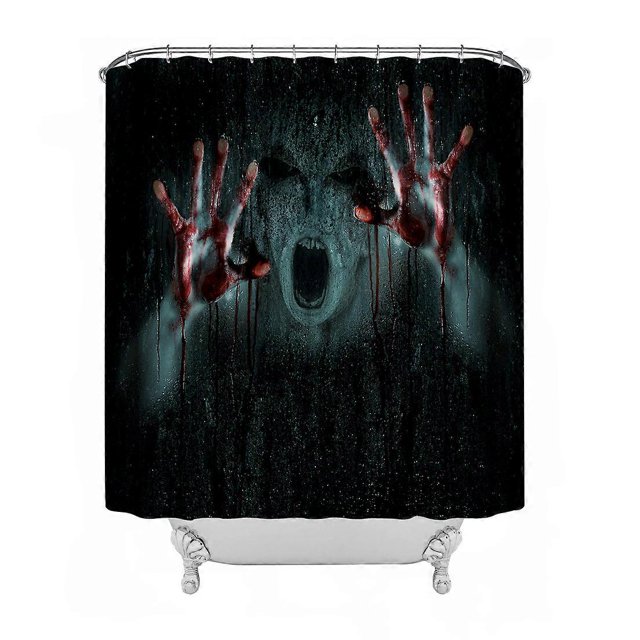 Shower Curtain, Halloween Shower Curtain, Halloween Bathroom Shower Curtain with Hooks 59 W x 71 H inches, Halloween Decor, Waterproof Bathroom Divide
