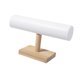 thumbnail image 5 of Soporte para pulseras Organizador de pulseras para hombres y mujeres Soporte para reloj estable con barra en T Cuero blanco PU, 5 of 9
