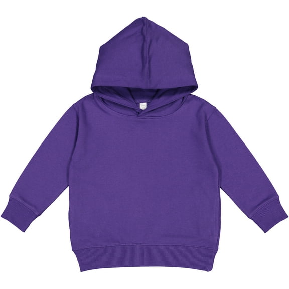 Rabbit Skins Toddler Fleece Long Sleeve Hooded Pullover Sweatshirt with Side Seam Pockets, Purple, 2T