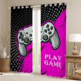 thumbnail image 2 of Manfei Modern Gamepad Gamer Curtains Pack of 2 (42x84 Each),Circle Dots Curtains Blackout,Gray Pink Black Bedroom Curtains For Boys Kids,Ultra Soft Home Decor, 2 of 6