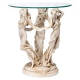thumbnail image 2 of Design Toscano The Greek Muses Glass Topped Side Table, 20 Inch, Antique Stone, 2 of 5