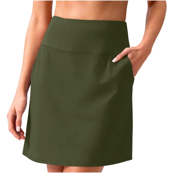 Karight 19" Knee Length Skorts for Woman UPF 50  Golf Skirts High Waisted Athletic Tennis Pickleball Skort with 4 Pockets