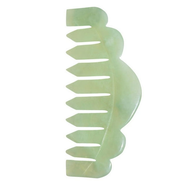 Dsseng Peigne à Cheveux en Jade Naturel Tête Cuir Chevelu Massage Méridien Rétro Gua Sha Planche Outil
