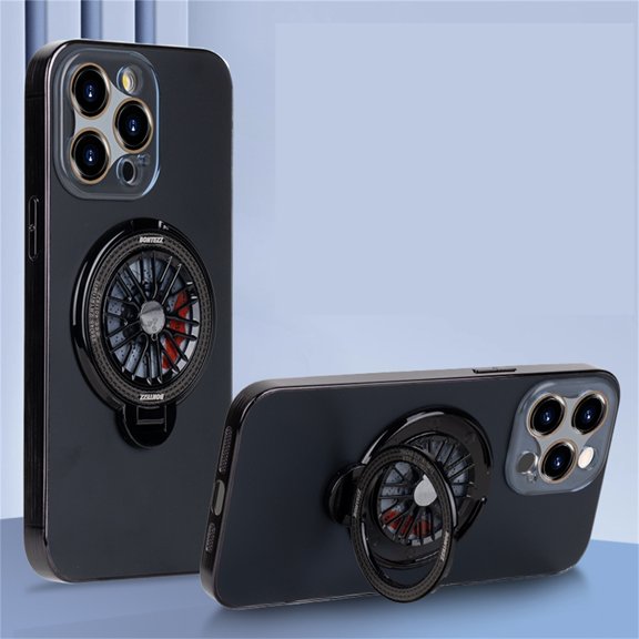 JTCASES for iPhone 11 Pro Max Case with 360° Ring Holder Kickstand [Glass Lens Protector] Shockproof Ultra Slim Matte Cover for iPhone 11 Pro Max 6.5" 2019, Black