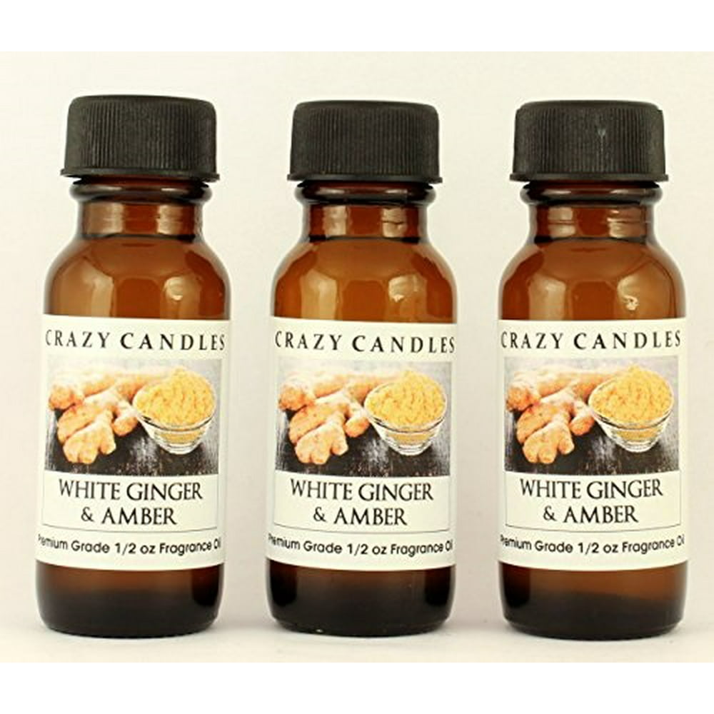 White Ginger and Amber 3 Bottles 1/2 FL Oz Each 15ml Premium Grade