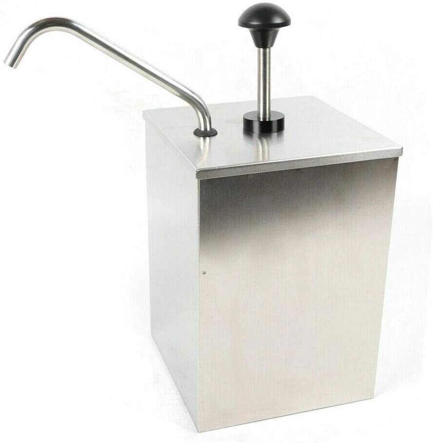 AIQIDI 4L Soy Sauce Pump Stainless Steel Condiment Dispenser Pump for KetchUp Dressing Syrup