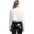 thumbnail image 4 of dPois Women's Fringe Faux Suede Leather Jackets Fashion Cowgirl Tassel Motorcycle Cropped Coats White S, 4 of 7