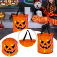 thumbnail image 4 of 2 Pcs LED Light Halloween Candy Bags Light up Bags Reusable Pumpkin Bucket Multipurpose Halloween Baskets for Kids Halloween Supplies Birthday Party Goody Favors, 4 of 8