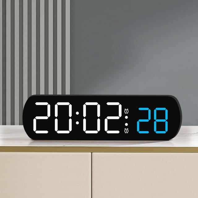 PEONAVET Alarm Clock Alarm Clock Electronic Clock Multi-functional LED Alarm Clock Temperature Jump Seconds Display Countdown Bedside Clock