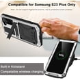 thumbnail image 4 of Compatible Samsung Galaxy S23 Plus Case Metal Silicone with Kickstand Built-in Screen Protector,Military Grade Shockproof Full Body Protection Metal Case for Galaxy S23 Plus Phone Case Silver, 4 of 14