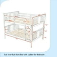thumbnail image 6 of Full over Full Bunk Bed with Ladder for Bedroom, Guest Room Furniture-Gray, 6 of 11
