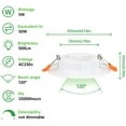 thumbnail image 2 of Foco empotrable led, Extraplano, 5W 500lumen equivalente 50W incandescente, Redondo ultrafino blanco frío 6000K, 230V Iluminación empotrable de techo, Para baño, Cocina, Salón, Pasillo, juego de 6 brillar Electrónica, 2 of 5