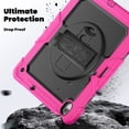 thumbnail image 4 of Case for iPad Air 13 Inch M3 2025 / M2 2024 12.9 inch (3rd/4th Gen) with Screen Protector, 360 Degree Rotating Kickstand Hand Strap Shockproof Cover with Shoulder Strap, Rose, 4 of 7