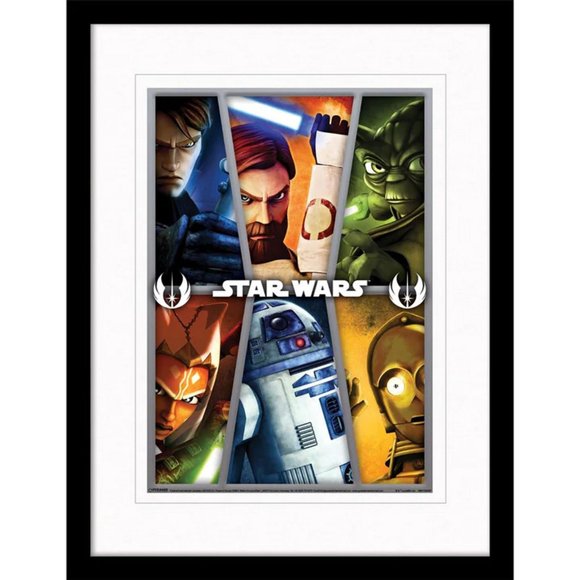 Star Wars: The Clone Wars Collage Framed Poster