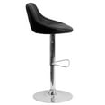 thumbnail image 2 of Contemporary Black Vinyl Bucket Seat Adjustable Height Barstool with Chrome Base, 2 of 6