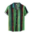 thumbnail image 1 of Niuer Men Striped Short Sleeve Shirts Button Down Loose Tops Summer Casual Aloha Hawaiian Beach Shirts, 1 of 5