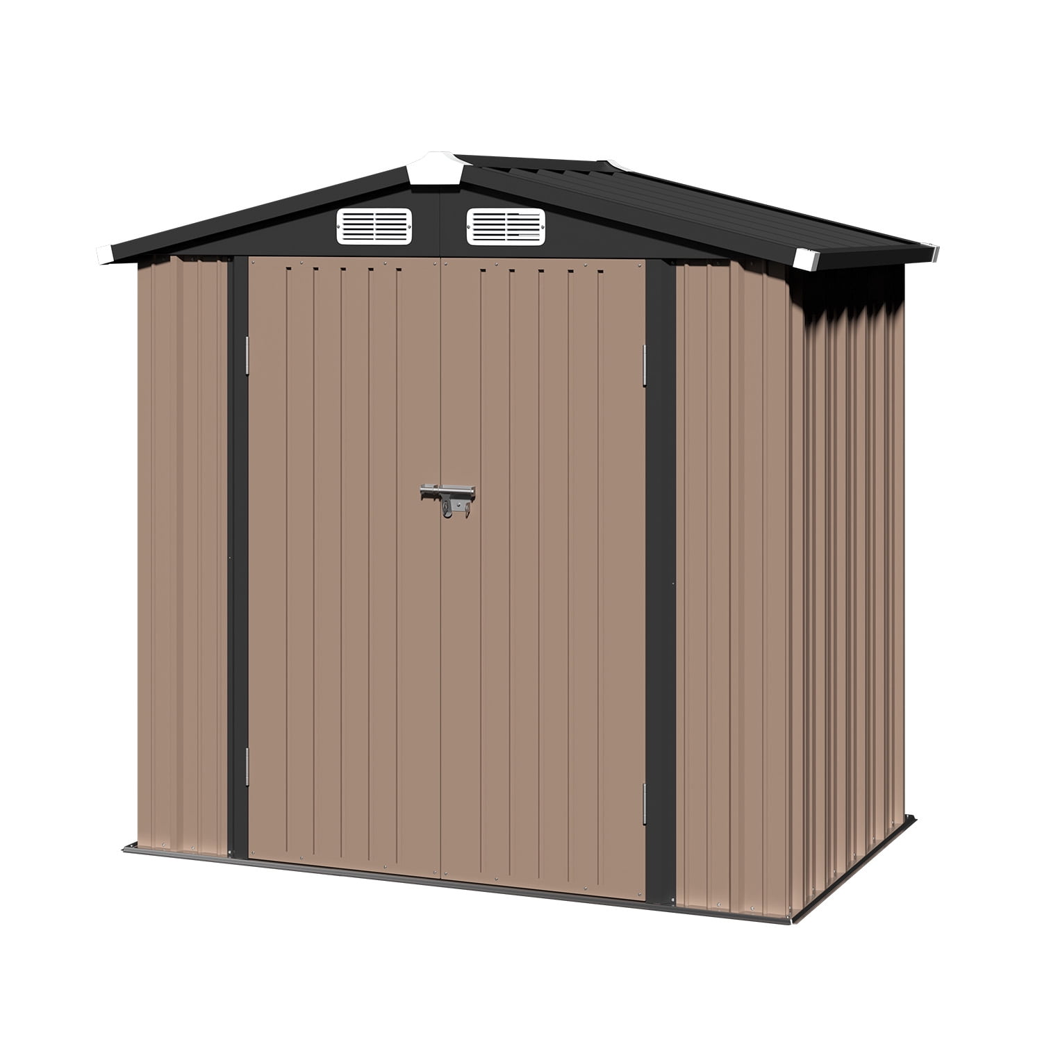 Clouddwell 6 ft. x 4 ft. Outdoor Storage Shed, Metal Garden Shed with Lockable Doors & Sloped Roof for Backyard, Patio, Poolside