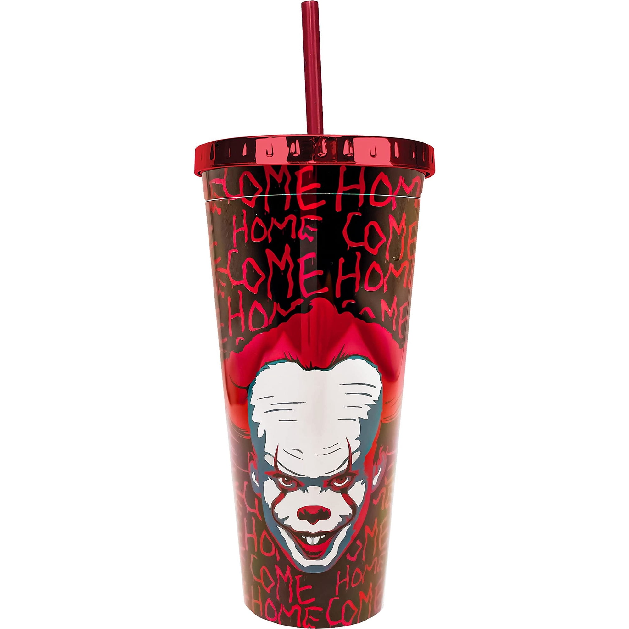 Spoontiques Acrylic Foil Cup with Straw, 20 Fluid Ounces, It Movie