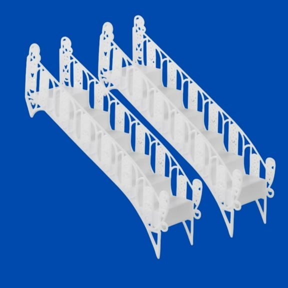 Cakesupplyshop Packaged Sk987 Romantic Princess Plastic White Tiered Wedding Cake Step Decoration Stair -2pack