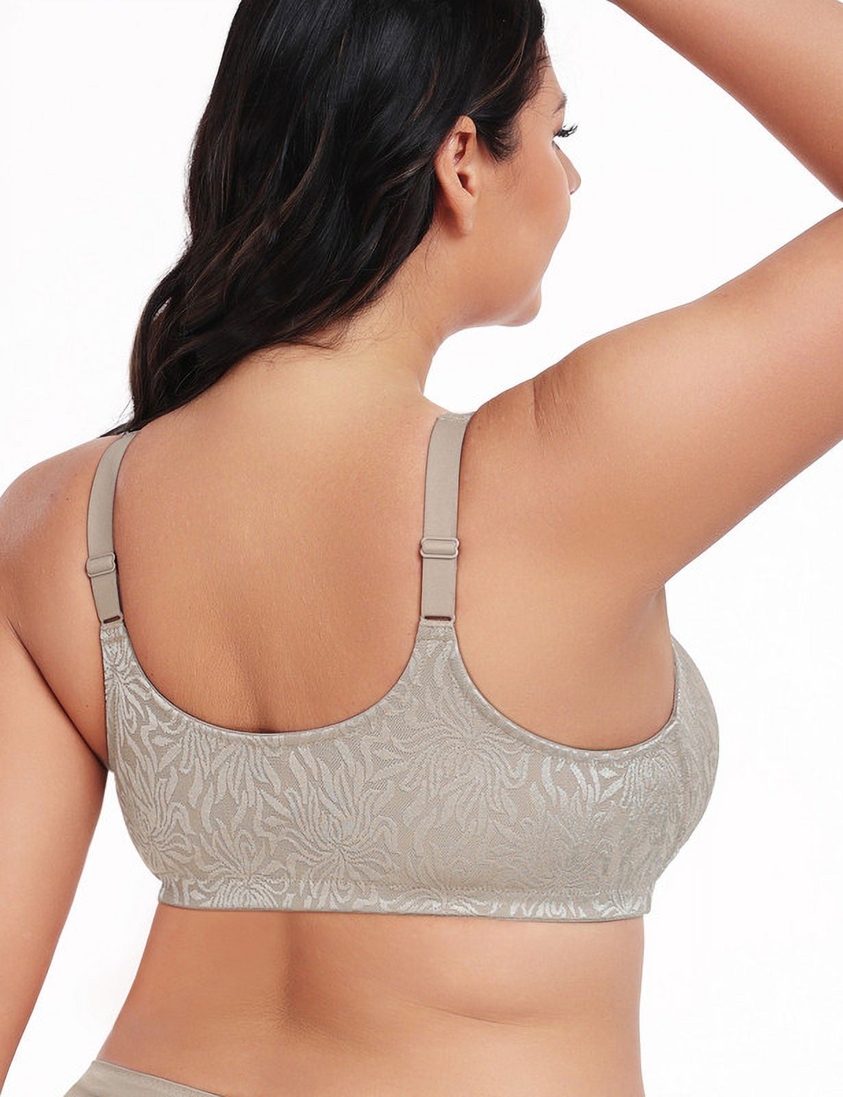 WingsLove Front Fastening Bras for Women Minimizer Wireless Non Padded Full Coverage Back Support Plus Size Bras (Toffee,38DD)