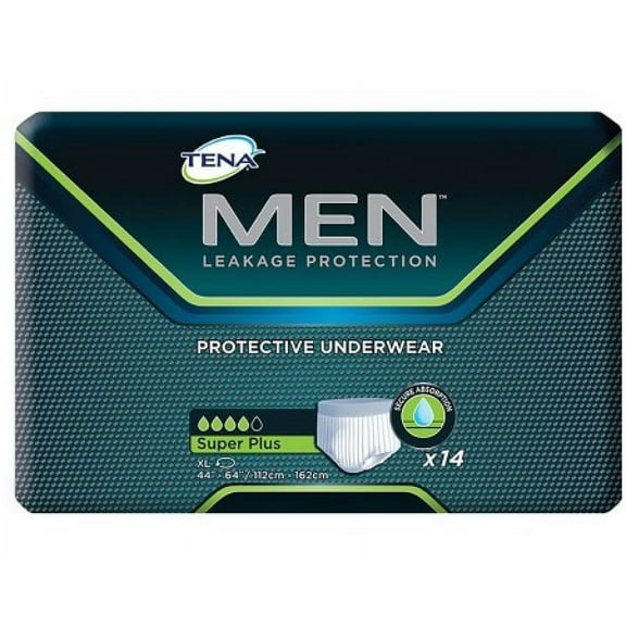 TENA Men Super Plus Underwear, Heavy Absorbency, X-Large, 14 Count