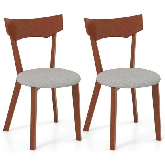 Demi Bonn Set of 2 Dining Chair with Rubber Wood Legs and Padded Seat Cushion for Dining Room Living Room, Brown