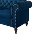 thumbnail image 5 of Home Design Kelso Velvet Rolled Arm Sofa with Deep Button Tufting, Nailhead Trim and Turned Legs, Blue, 5 of 6