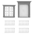thumbnail image 2 of KAKOWELY 1 Set Dollhouse Window: Dollhouse Building Material Door Window Fences - Diy Miniature House Kit For Sand Table Model Architecture Making,2.83X"X2.56"X2.17", 2 of 4