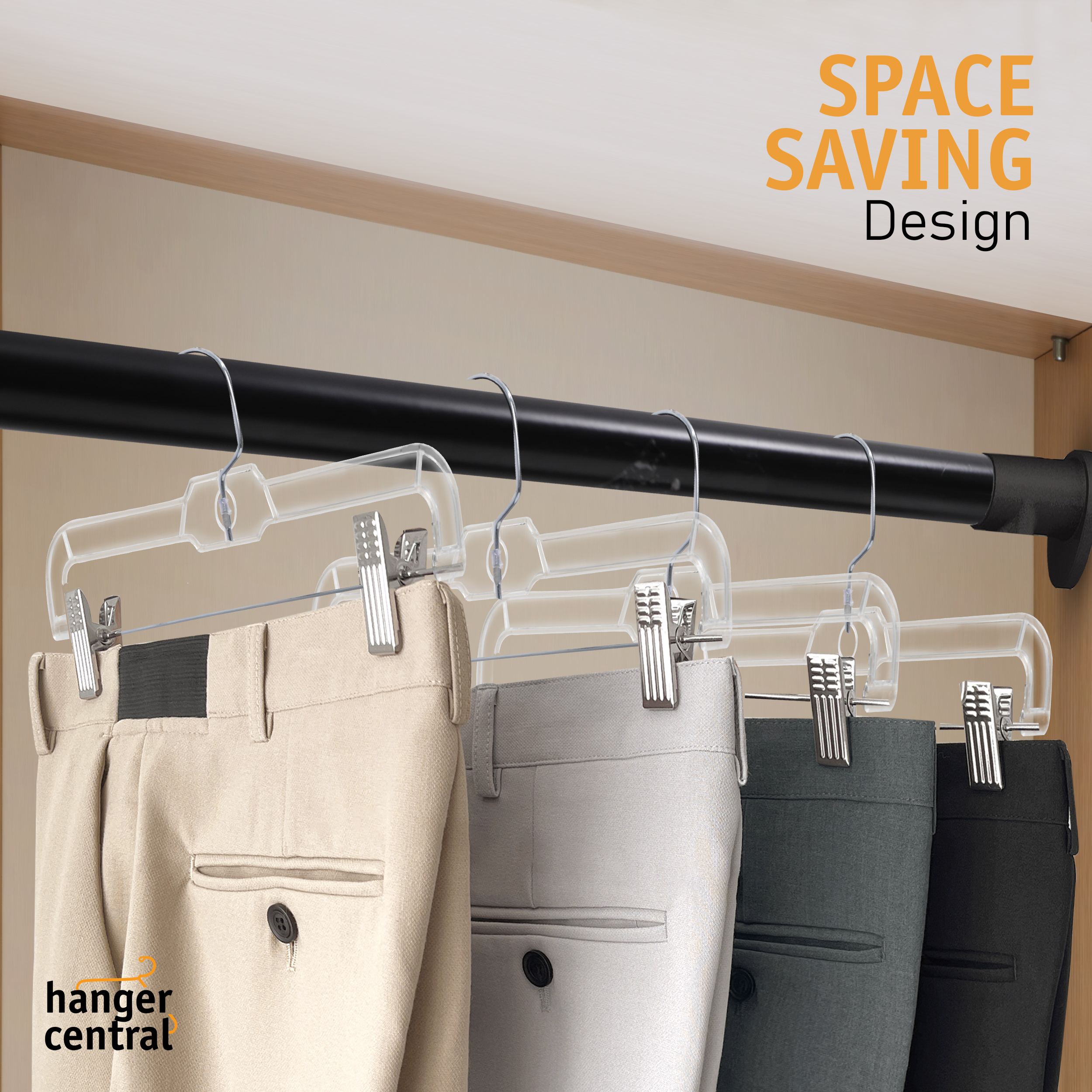 Hanger Central Clear Skirt Hangers with Adjustable Clips, 12-Pack photo 4