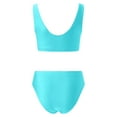 thumbnail image 6 of MIXUE Swim Suits for Women Summer Solid Color Strappy Square Collar Elastic Bra And Panty Set Sports Two Piece Tankini Beachwear,Blue,L, 6 of 6