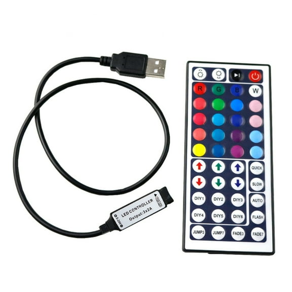44 Key Remote Controller with USB Receiver 1 pack for RGB 5050 3528 LED Strip Light DC12V