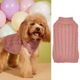 thumbnail image 2 of Pet Sweater, Cable Knit, Casual, Elastic, Solid Color, Multiple Styles, Warm - Two-Legged, Comfortable, Soft, Light Brown, XL Size - For Teddy Dogs, Bichon Puppies, Small Canines, 2 of 6
