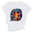 thumbnail image 2 of Gyedtr Tops For Women Going Out Tops Fashionable Printed Short Sleeved T-Shirt Women Tops OnXXXL(3XL), 2 of 4