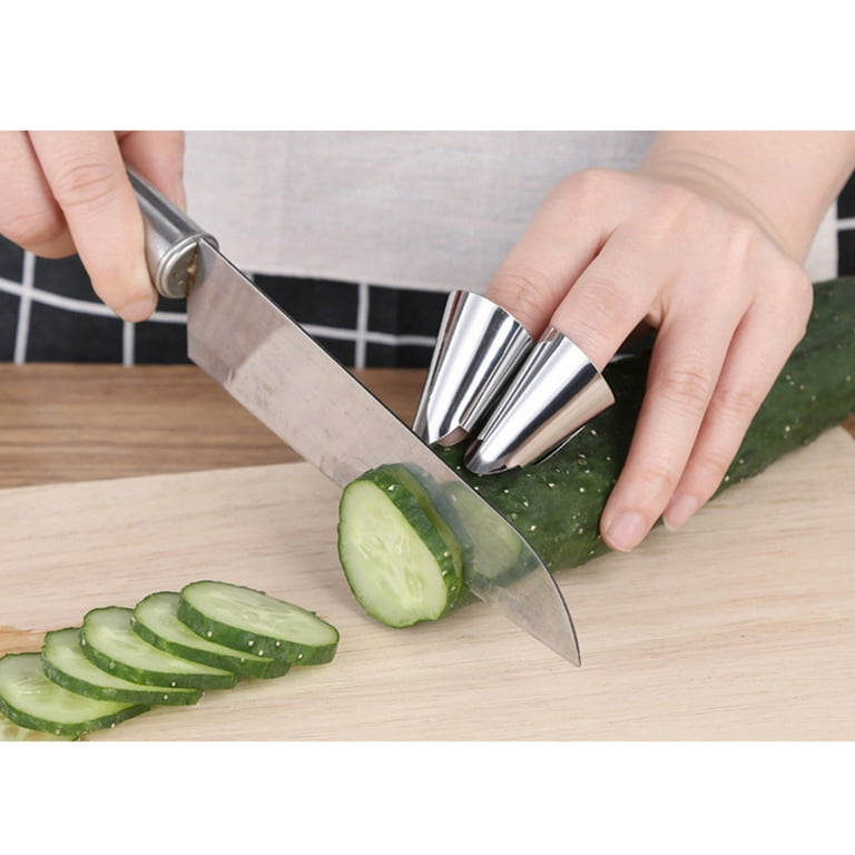 Finger Guard Cutting Protector, Stainless Steel Finger Shield Protector  Adjustable Kitchen Safe Slice Tool Peeling Bean Nut Shells, Avoid Hurting  When