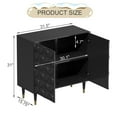 thumbnail image 5 of Clihome  2 Door Sideboard Glossy Locker Media Storage Accent Cabinet Black, 5 of 5