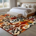 thumbnail image 4 of 6'x9' Area Rugs, Burnt Orange Green Indoor Outdoor Area Rug for Living Room Bedroom, Vintage Abstract Flowers Washable Bathroom Rugs Kitchen Floor Carpet Mats Home Decor Aesthetic, 4 of 8