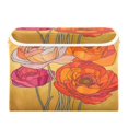 thumbnail image 7 of Yayeee Collapsible Cube Storage Bin with Lid Fabric Closet Decorative Basket with Handles, Orange Abstract Floral, 7 of 7