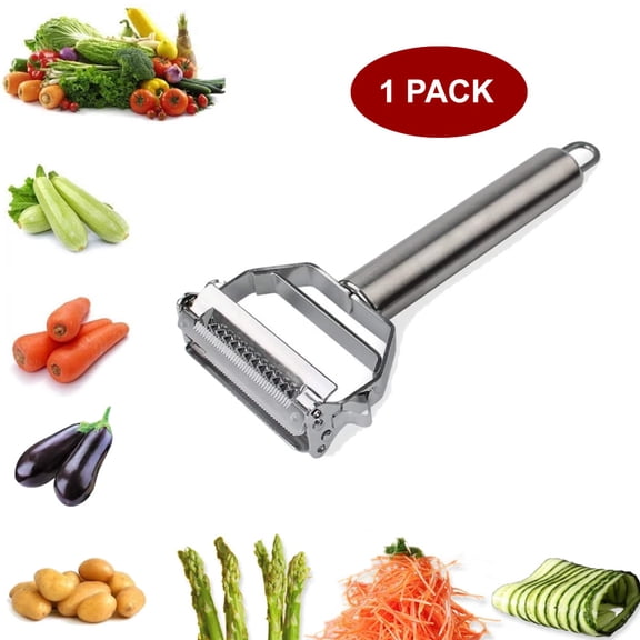 Kitchen Dual Blade Vegetable Peeler, Stainless Steel Multifunctional Vegetable Julienne Cutter and Fruit Slicer, Fruit, Potato Peelers-1 PACK
