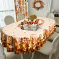 thumbnail image 3 of Thanksgiving Tablecloth Fall Pumpkin Turkey Table Cloth forHarvest Thanksgiving Kitchen Decoration - 54" X 72" Oval, 3 of 6
