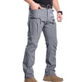 thumbnail image 4 of Domuza Cargo Pants for Men Relaxed Fit Waterproof Hiking Pants Ripstop Durable Construction Work Pants with Pockets Gray 3XL, 4 of 6