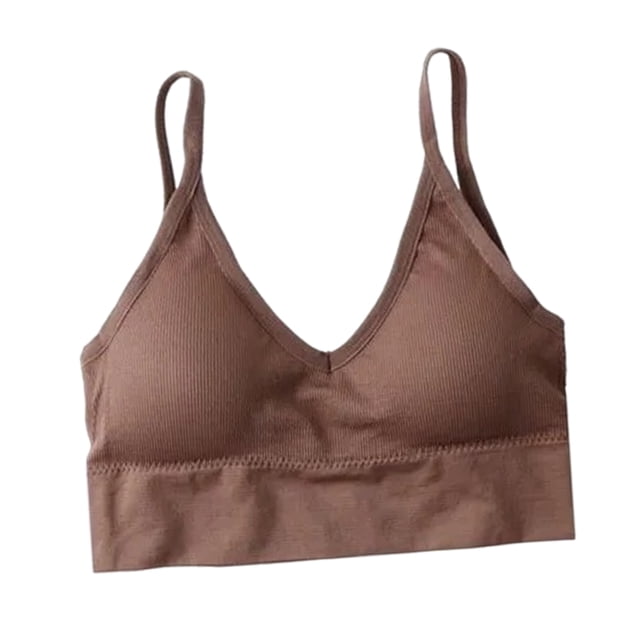 Sujetador De Bienestar Para Mujer Sujetador Deportivo Tirantes Finos Bralette Café Sunnimix Chaleco Bralette para mujer