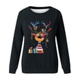 thumbnail image 4 of miqiqism Women's Ugly Christmas Shirts Merry Christmas Reindeer Print Thin Sweatshirts Juniors Crewneck Long Sleeve Holiday Pullovers Tops Blouses,B#03_Black,XX-Large, 4 of 4