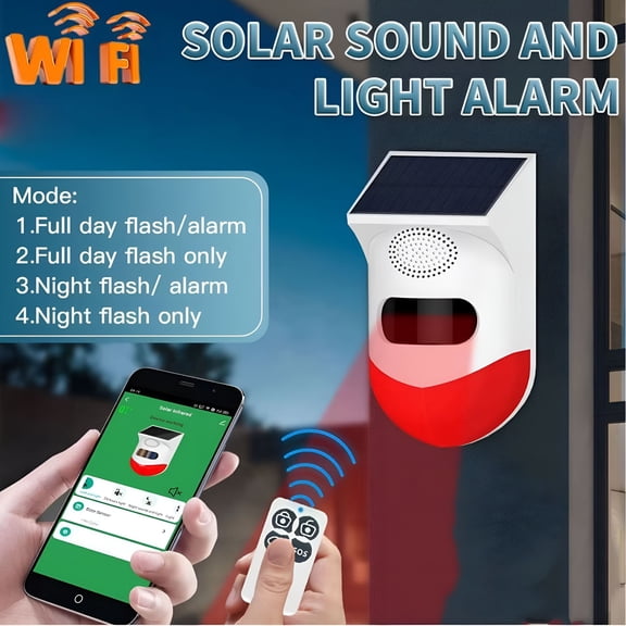 GJX 2026 New Smart Burglar Alarm, Driveway Alarm Wireless Outdoor Weatherproof Solar Infrared Detector Sensor, Monitor & Protect Property