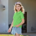 thumbnail image 6 of Grblisyd Uniform Shirts for Girls Short Sleeve Polo Shirts Quick Dry Collared Uniform Golf Shirt Button Casual Tops Back To School 3-12 Years, 6 of 6