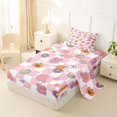 thumbnail image 2 of Feelyou Boho Pumpkin Daisy Twin Sheets, Hippie Buffalo Plaid Bedding, 3-Piece, 1 Flat Sheet, 1 Fitted Sheet and 1 Pillowcase, 2 of 5